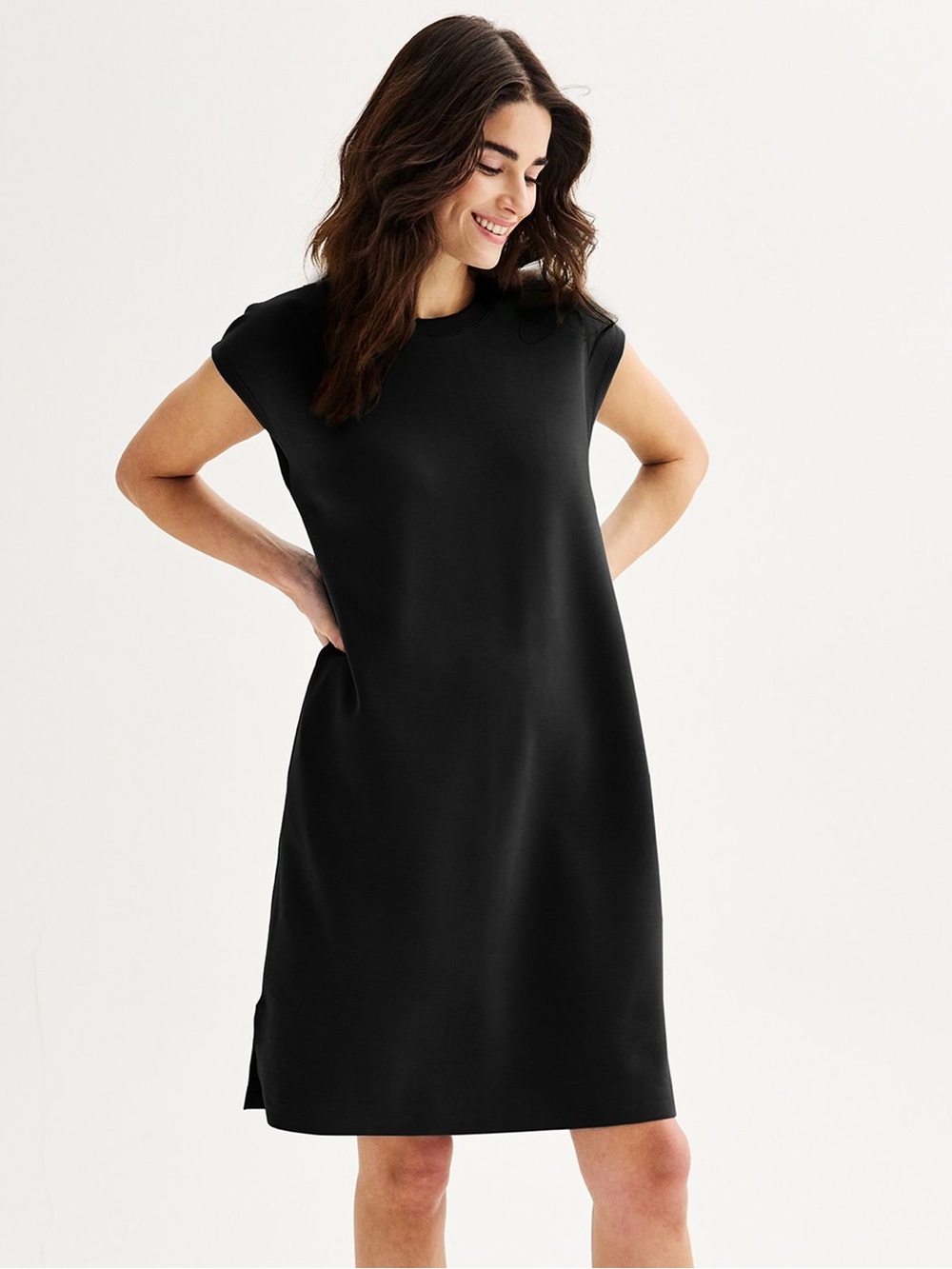 Kohl’s FLX Classic Black Cap Sleeve Shift Dress - Women's
